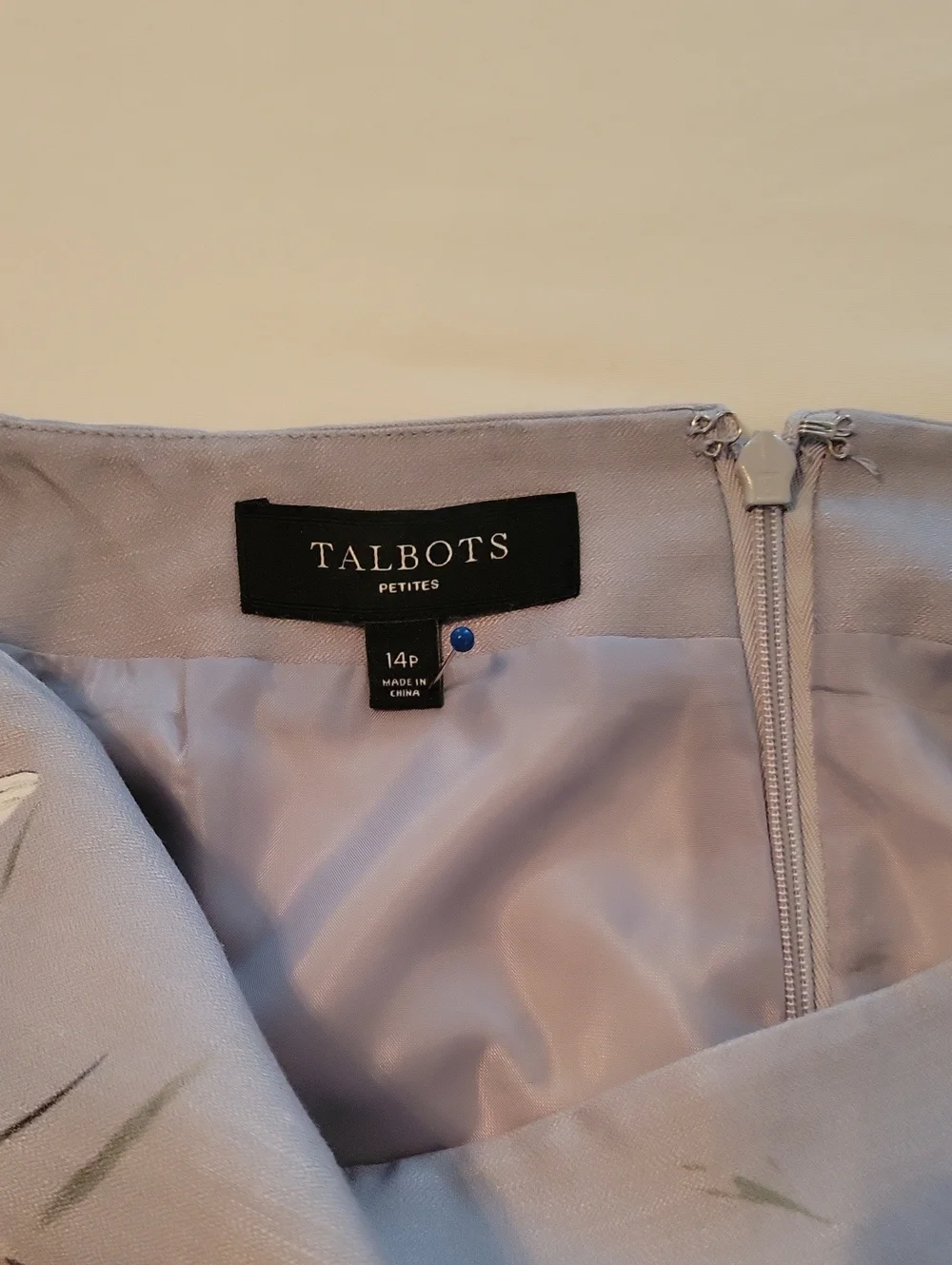 Talbots Floral Ombre A-Line Petite Skirt in Floral Peach and White SZ 14P